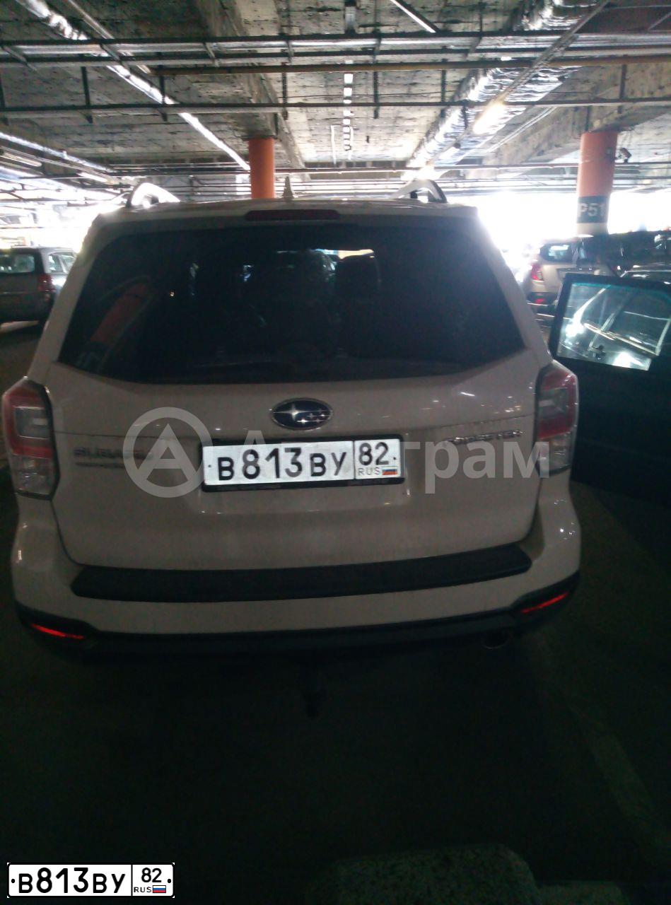 Фото автомобиля SUBARU FORESTER, 2016 — госномер В813ВУ82. Цвет: БЕЛЫЙ