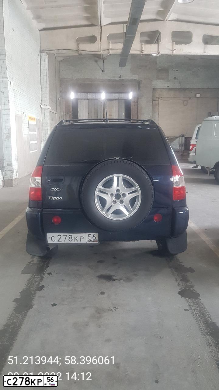 Фото автомобиля CHERY TIGGO, 2007 — госномер В128МХ156. Цвет: синий