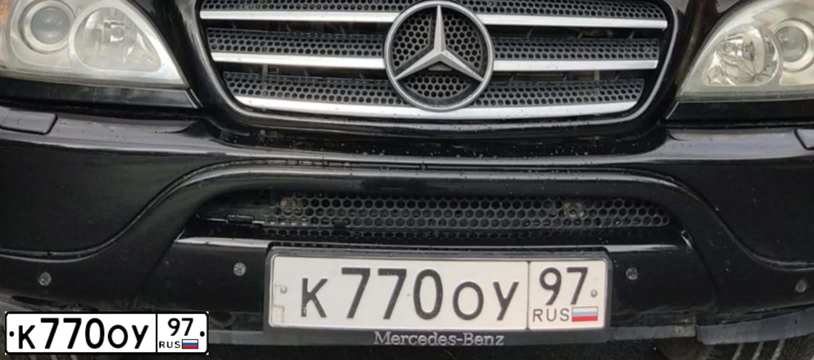 Фото автомобиля MERCEDES M-KLASSE, 2004 — госномер К770ОУ97. Цвет: ЧЕРНЫЙ
