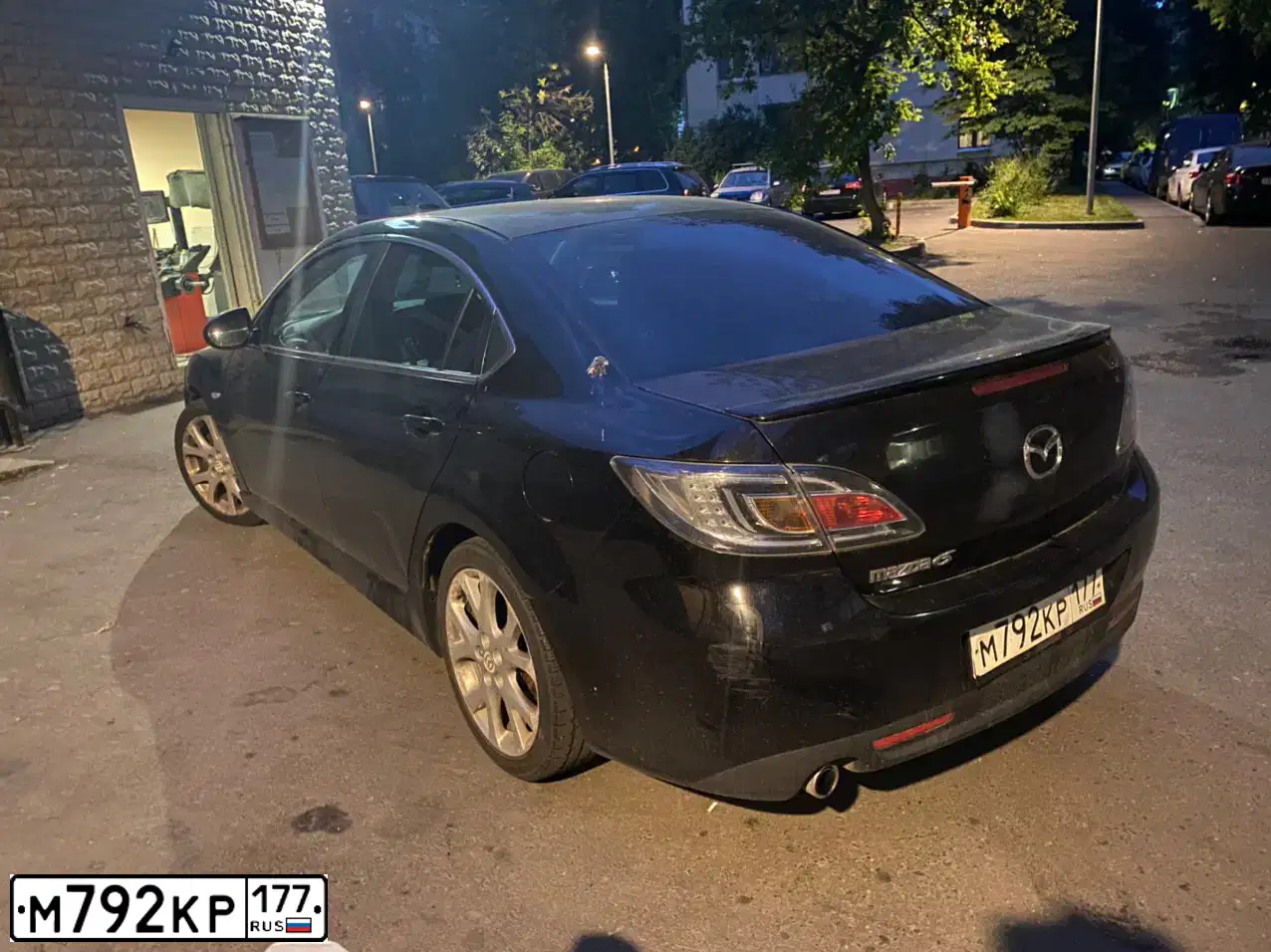 Фото автомобиля MAZDA 6, 2008 — госномер А148АН774. Цвет: ЧЕРНЫЙ