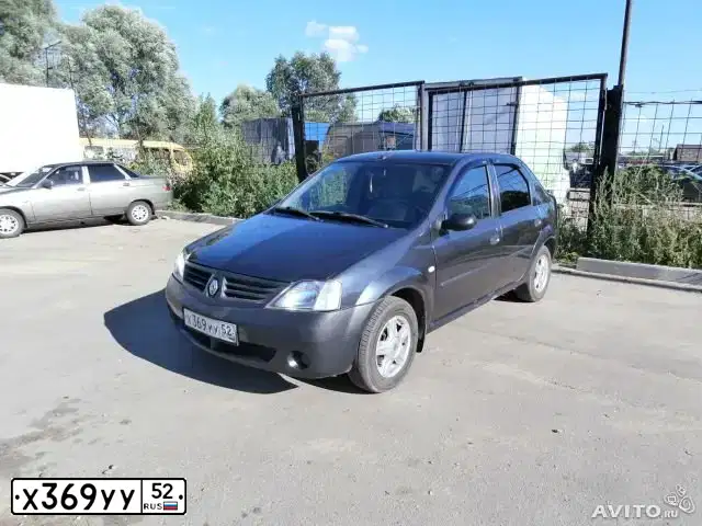 Фото автомобиля RENAULT LOGAN, 2006 — госномер Х369УУ52. Цвет: ТЕМНО-СЕРЫЙ