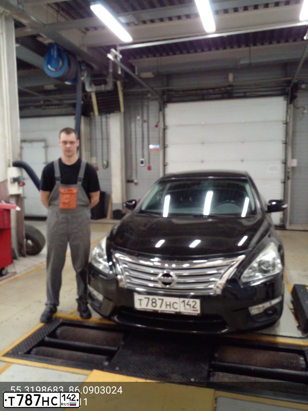 Фото автомобиля NISSAN TEANA, 2014 — госномер Т787НС142. Цвет: ЧЕРНЫЙ