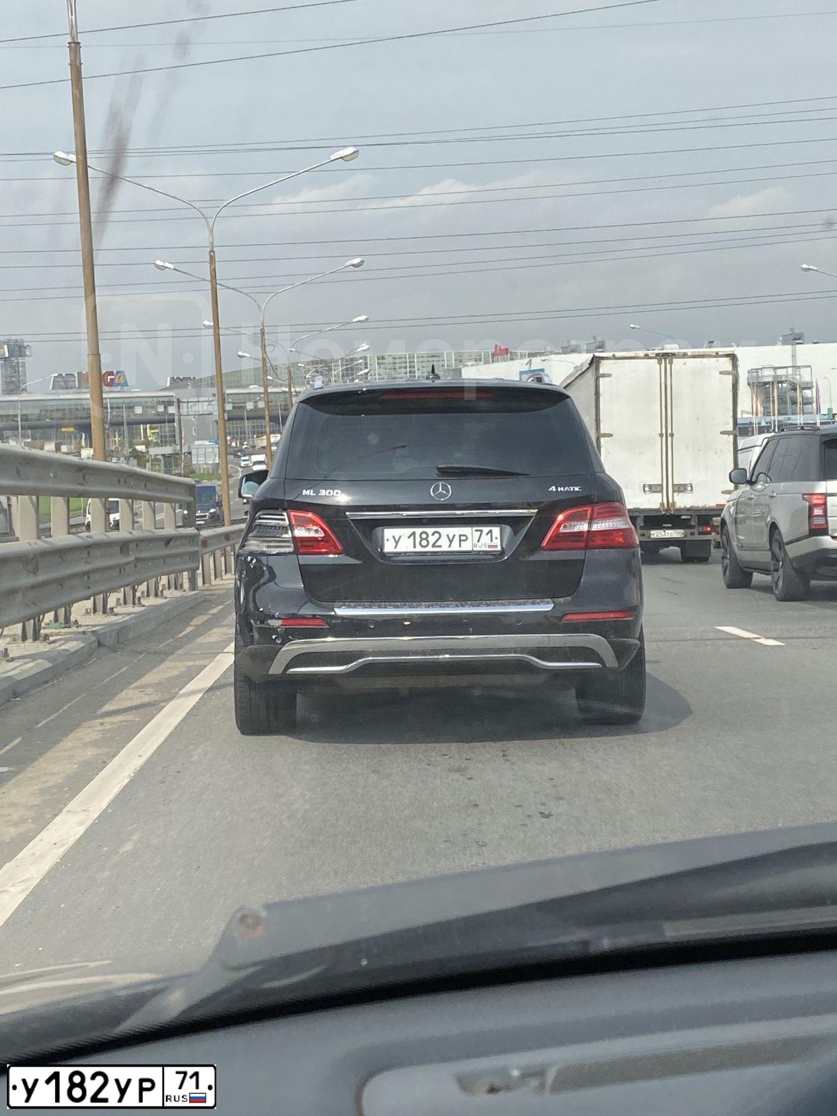 Фото автомобиля MERCEDES M-KLASSE, 2014 — госномер У182УР71. Цвет: ЧЕРНЫЙ