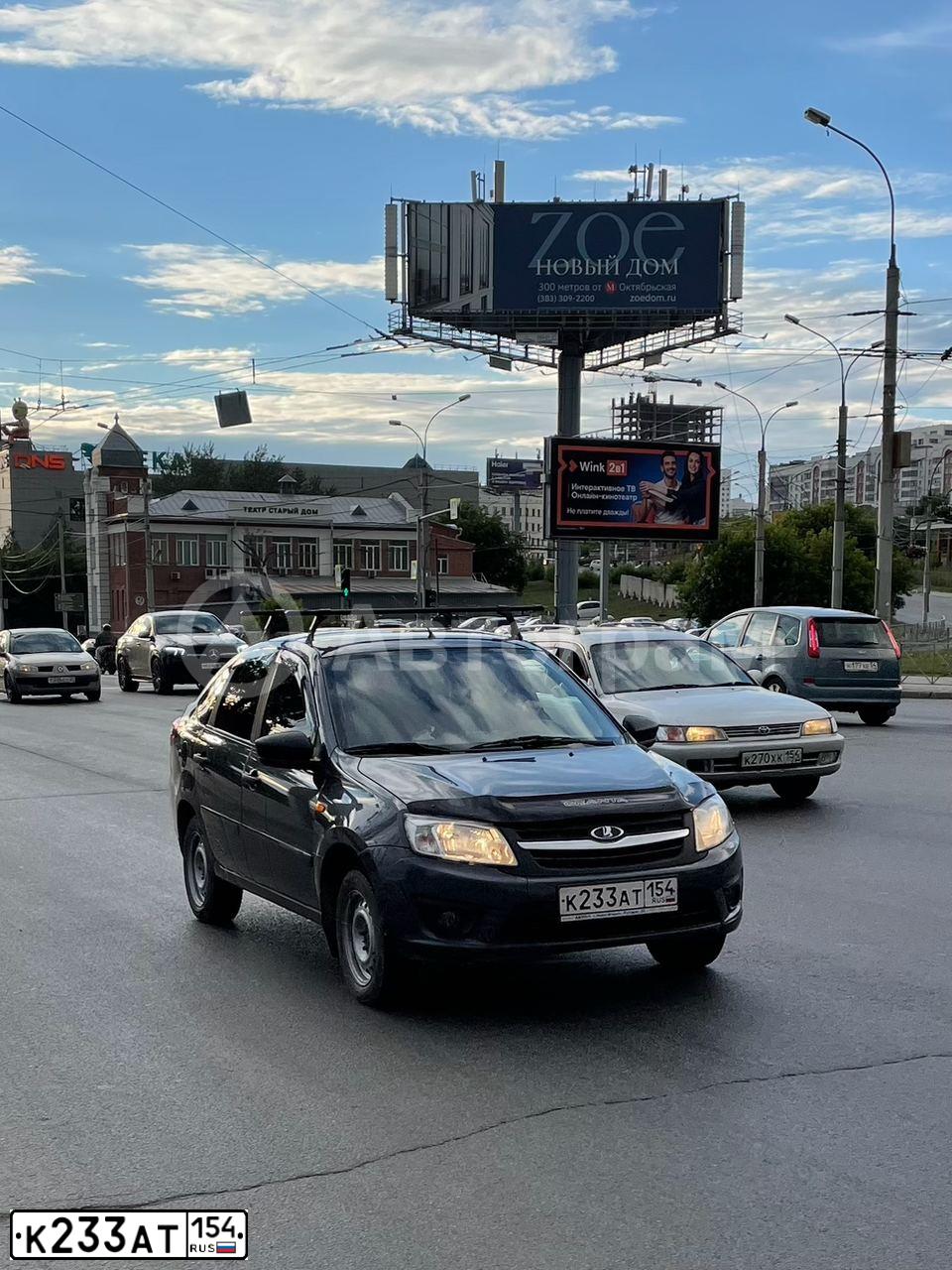 Фото автомобиля LADA 2191 GRANTA, 2015 — госномер Е684АЕ122. Цвет: серебристо темно серый