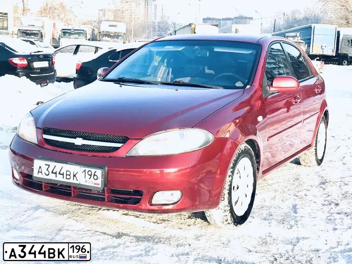 Фото автомобиля CHEVROLET LACETTI, 2007 — госномер А344ВК196. Цвет: КРАСНЫЙ