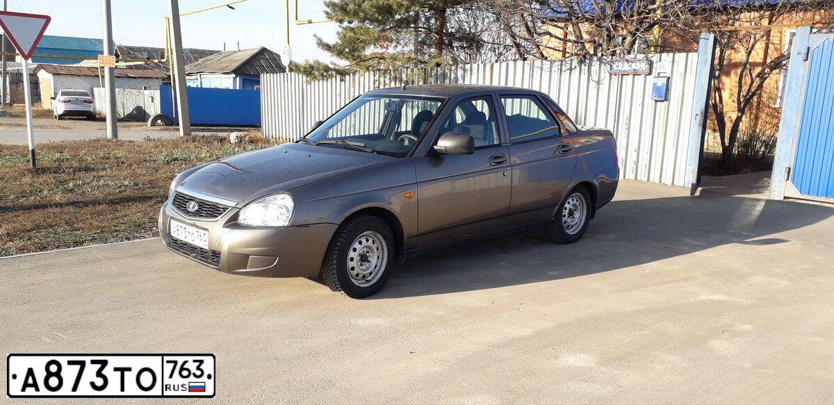 Фото автомобиля LADA 2170 PRIORA, 2015 — госномер А873ТО763. Цвет: Золотисто-коричневый