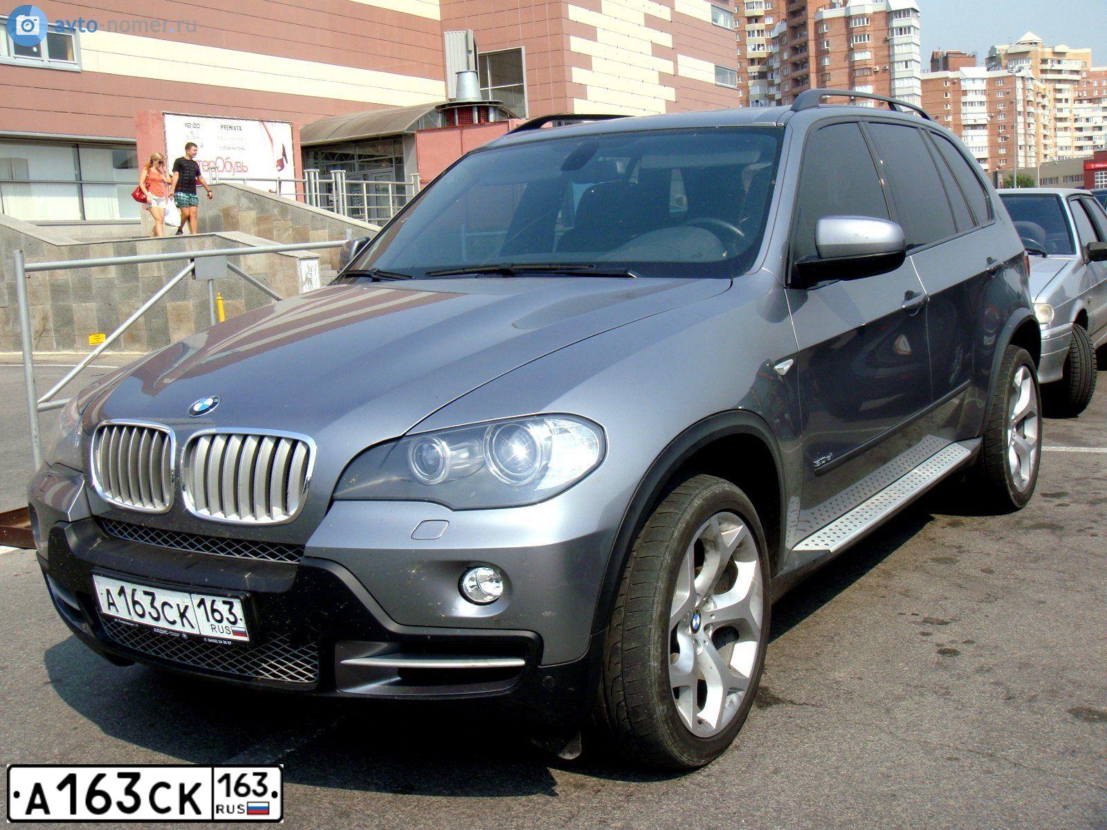 Фото автомобиля BMW X5, 2008 — госномер А163СК163. Цвет: СЕРЫЙ