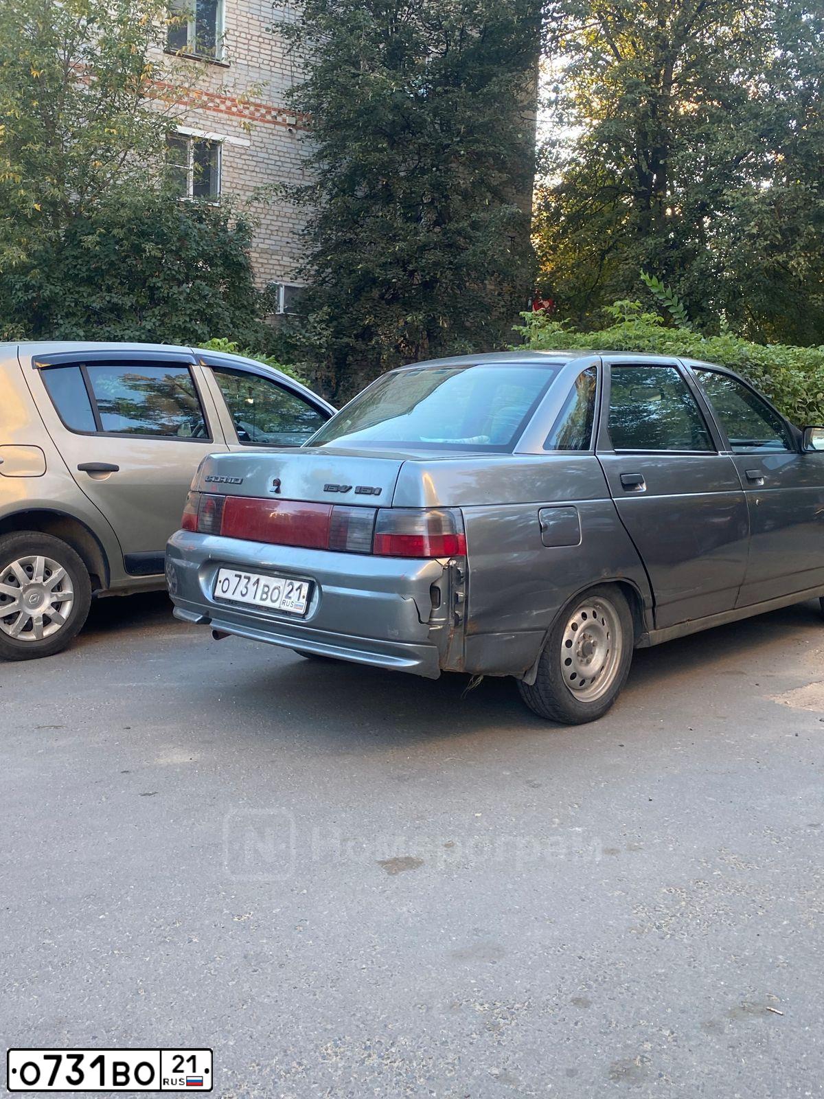 Фото автомобиля LADA 2110, 2005 — госномер О731ВО21. Цвет: средний серо-зеленый металлик