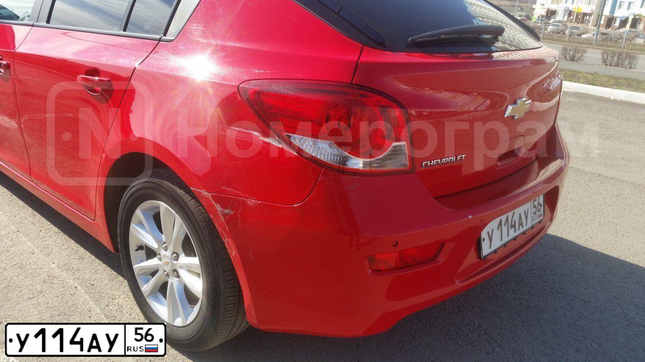 Фото автомобиля CHEVROLET CRUZE, 2012 — госномер У114АУ56. Цвет: Красный