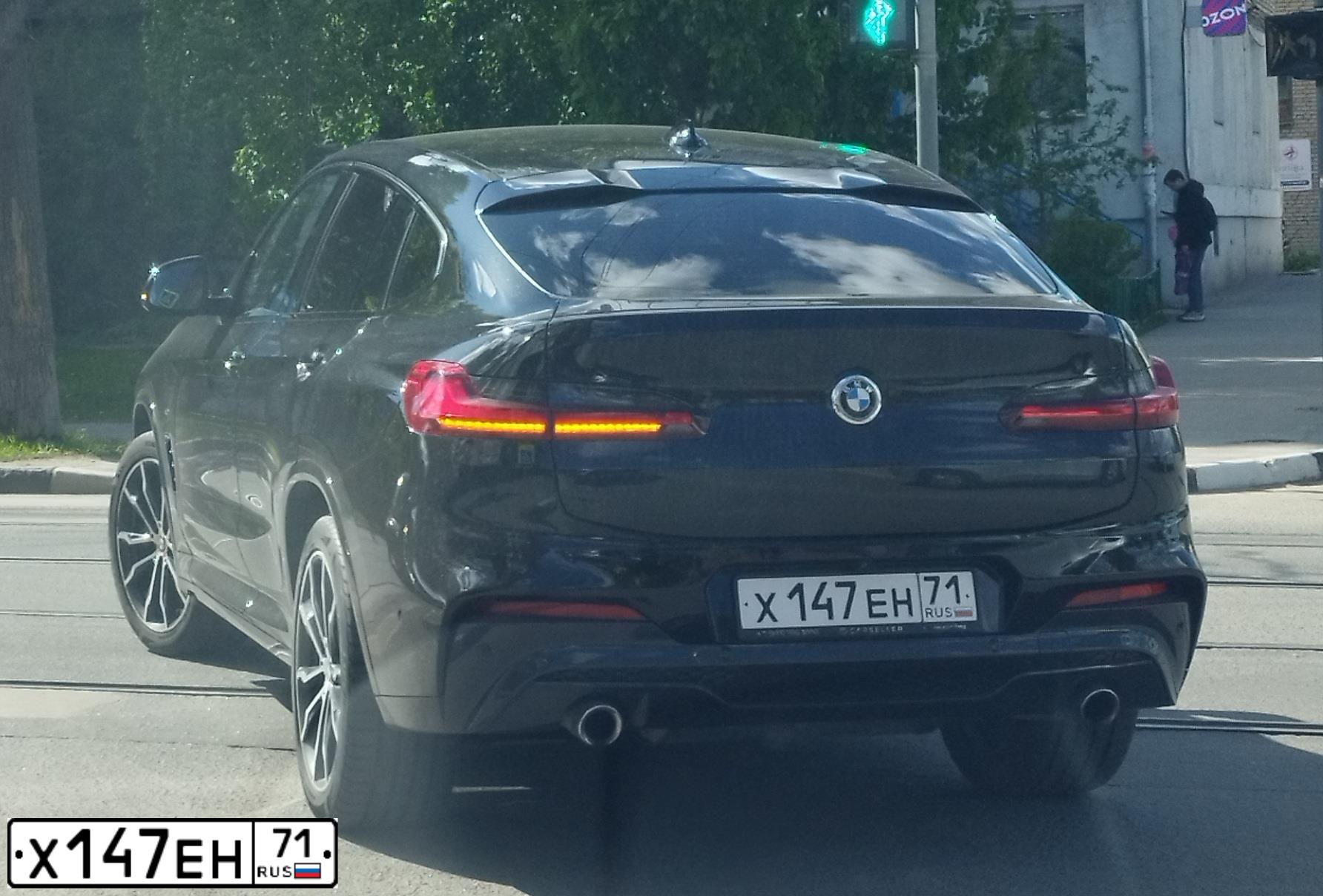 Фото автомобиля BMW X4, 2019 — госномер Х147ЕН71. Цвет: ЧЕРНЫЙ