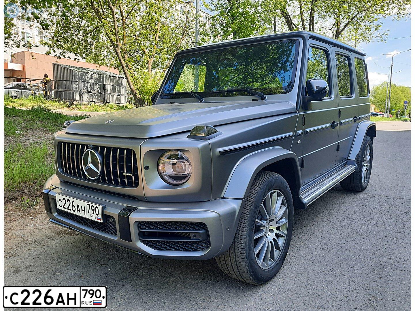 Фото автомобиля MERCEDES G-KLASSE, 2019 — госномер С226АН790. Цвет: СЕРЫЙ