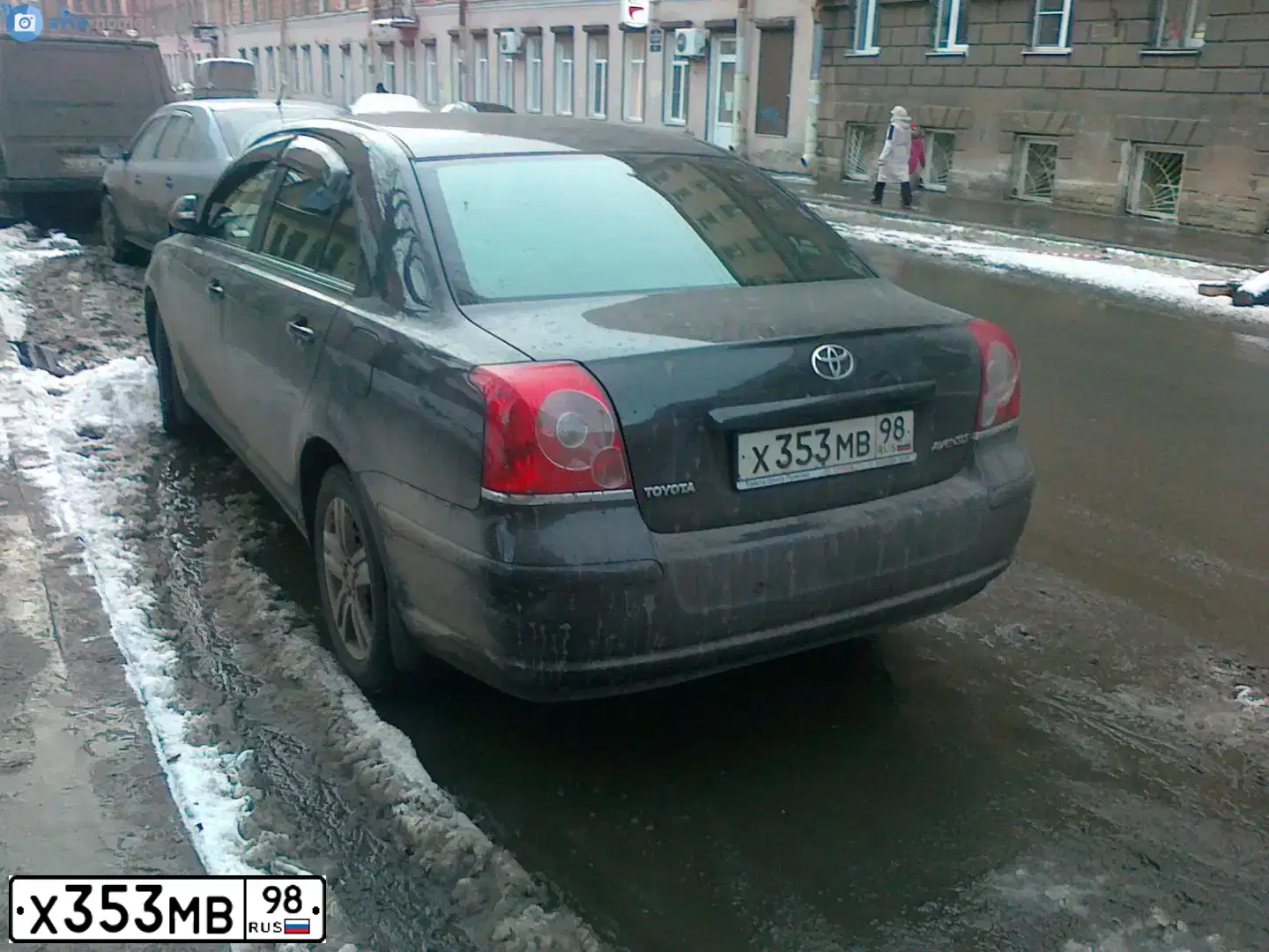 Фото автомобиля TOYOTA AVENSIS, 2008 — госномер Х353МВ98. Цвет: ЧЕРНЫЙ