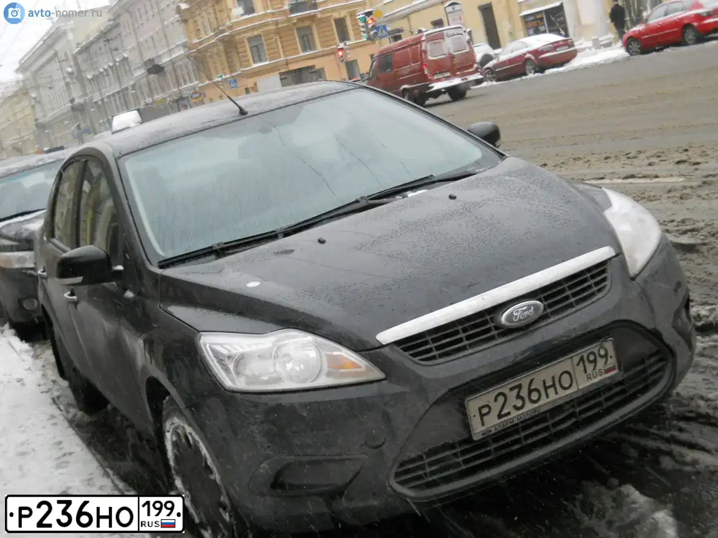 Фото автомобиля FORD FOCUS, 2008 — госномер Х450ТН47. Цвет: ЧЕРНЫЙ