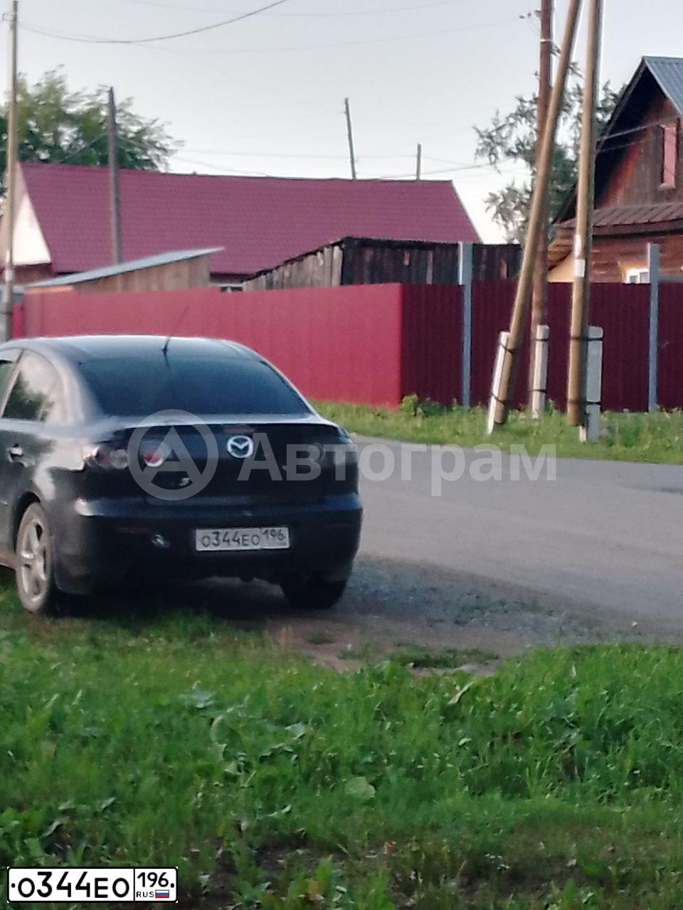 Фото автомобиля MAZDA 3, 2007 — госномер О344ЕО196. Цвет: ЧЕРНЫЙ
