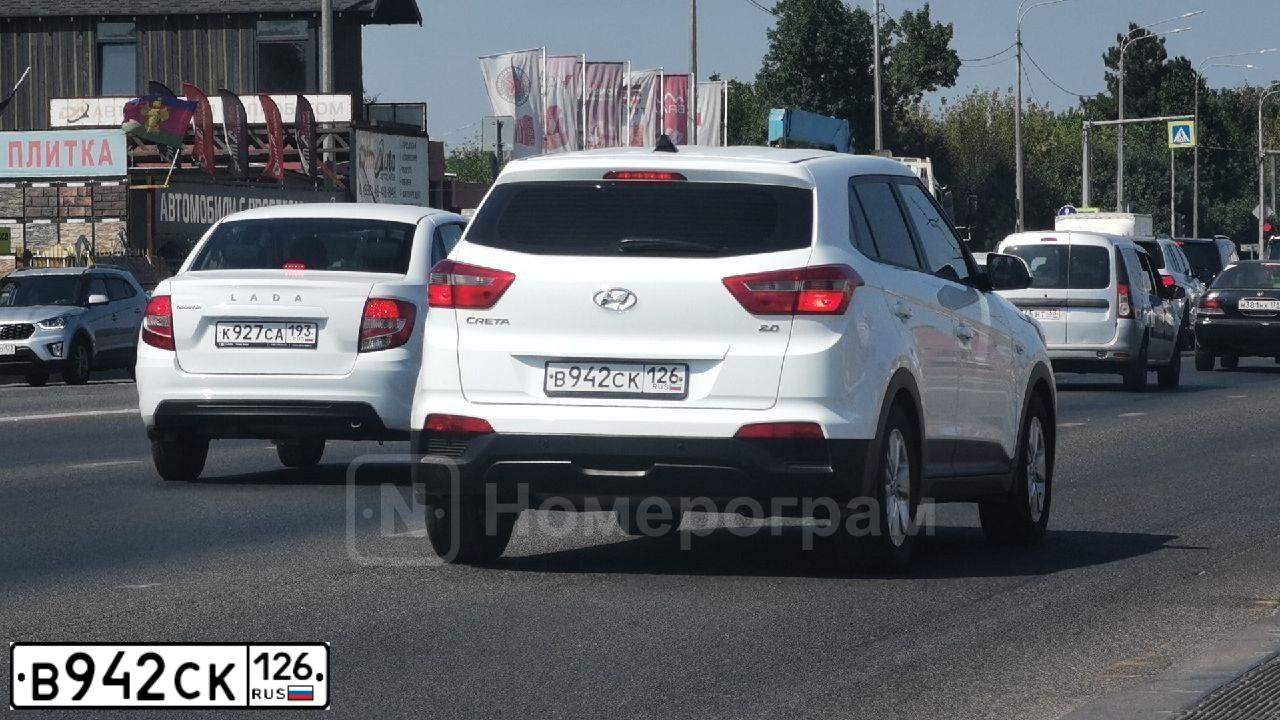 Фото автомобиля HYUNDAI CRETA, 2018 — госномер С201ТО193. Цвет: Белый