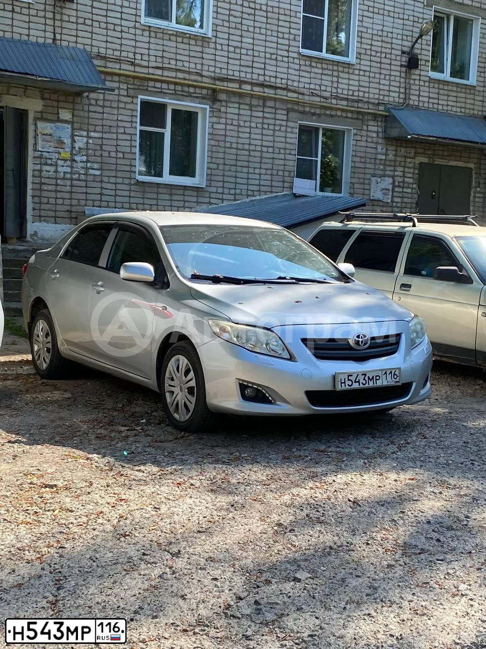 Фото автомобиля TOYOTA COROLLA, 2008 — госномер К444РС116. Цвет: СЕРЕБРИСТЫЙ