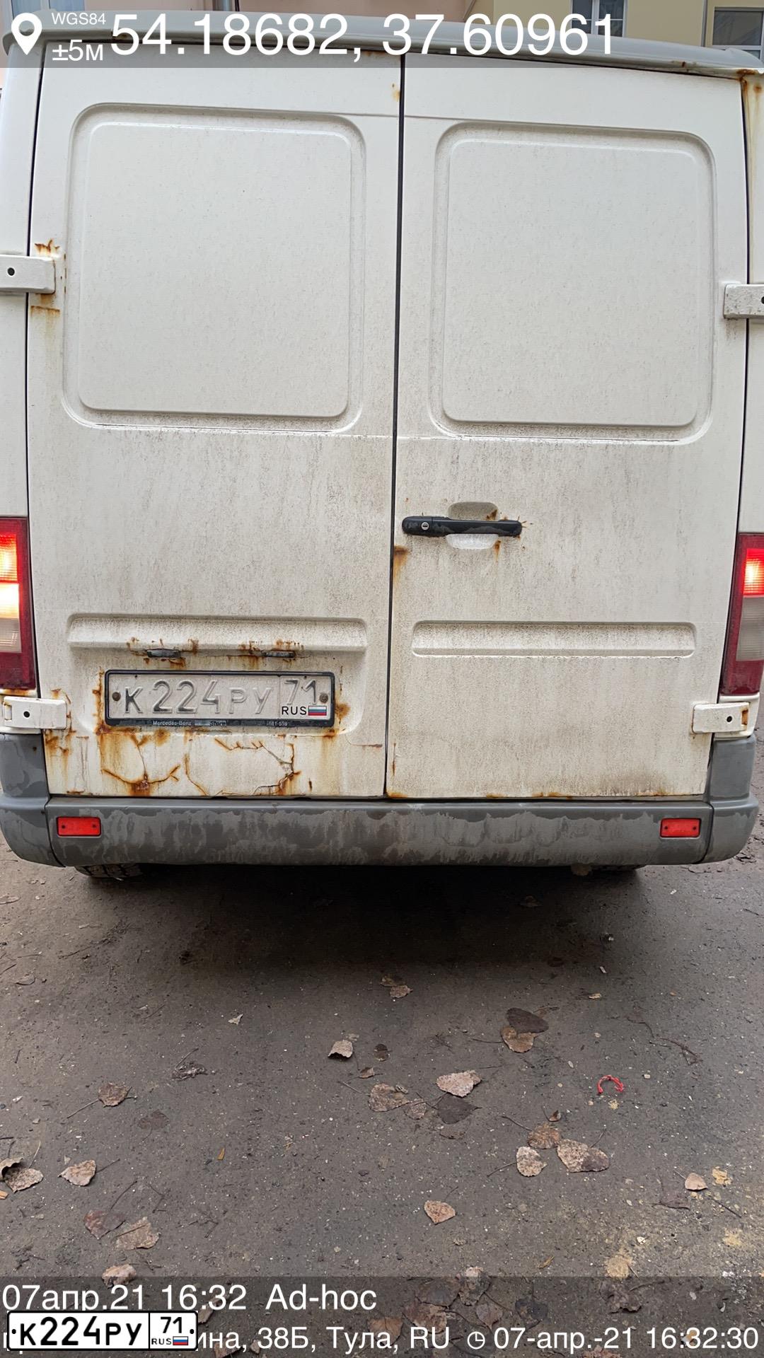 Фото автомобиля MERCEDES SPRINTER, 1999 — госномер К224РУ71. Цвет: БЕЛЫЙ