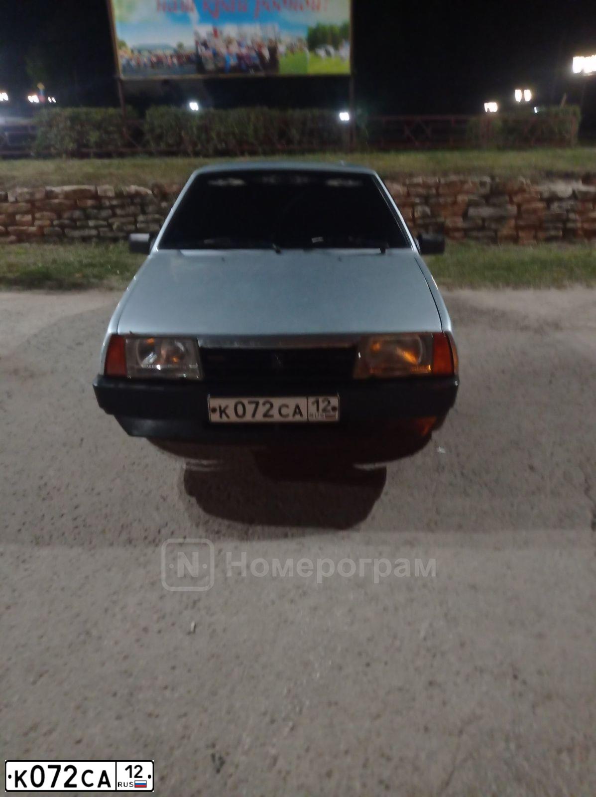 Фото автомобиля LADA 2109 SAMARA, 1998 — госномер К072СА12. Цвет: СЕРЕБРИСТО-ГОЛУБОЙ