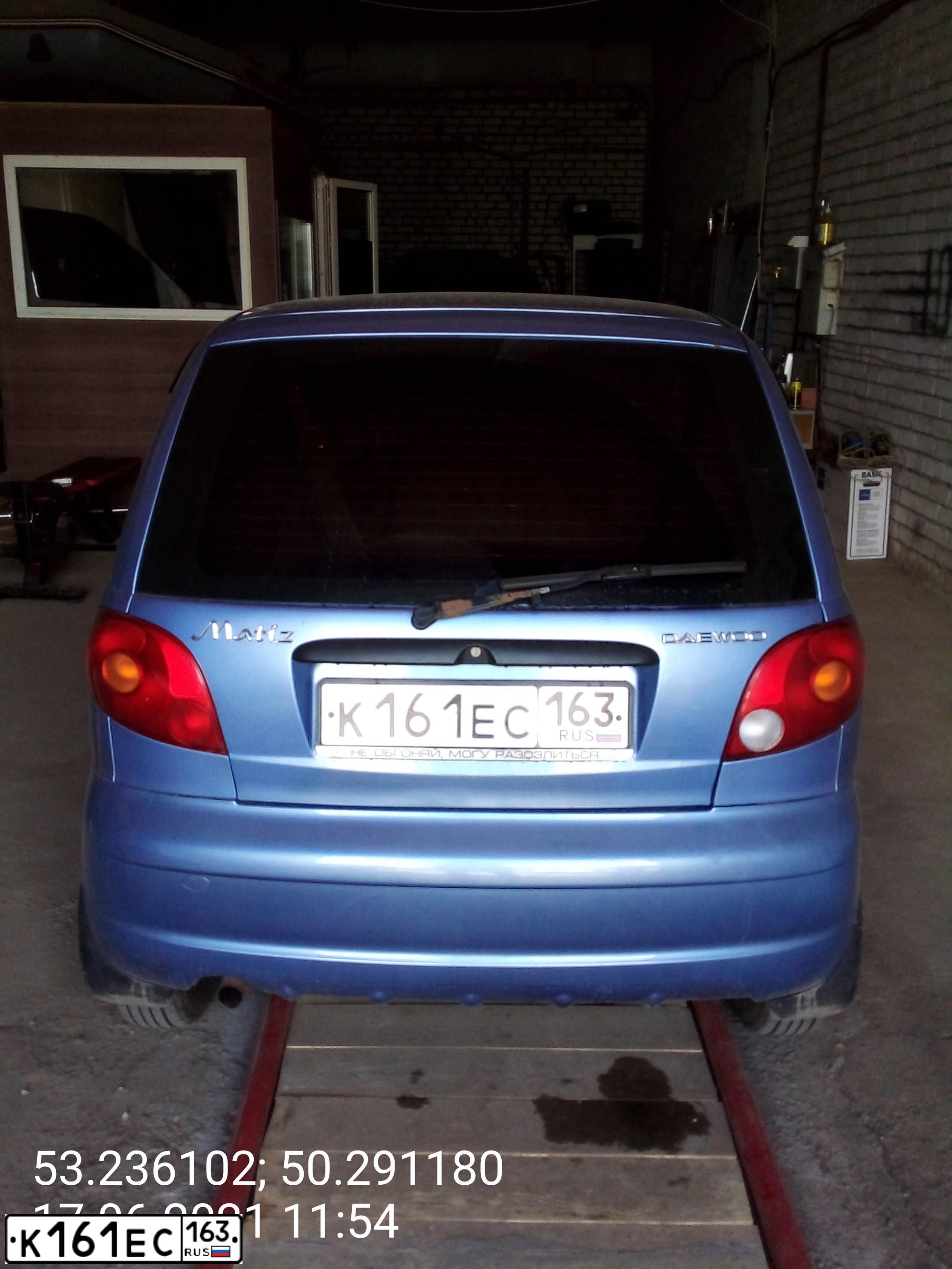 Фото автомобиля DAEWOO MATIZ, 2007 — госномер К161ЕС163. Цвет: ПЕРЛАМУТРОВО-ГОЛУБОЙ