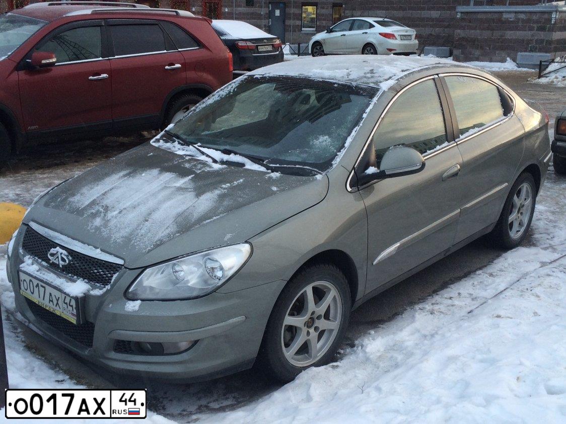 Фото автомобиля CHERY A3 /M11/, 2012 — госномер О017АХ44. Цвет: СЕРЫЙ