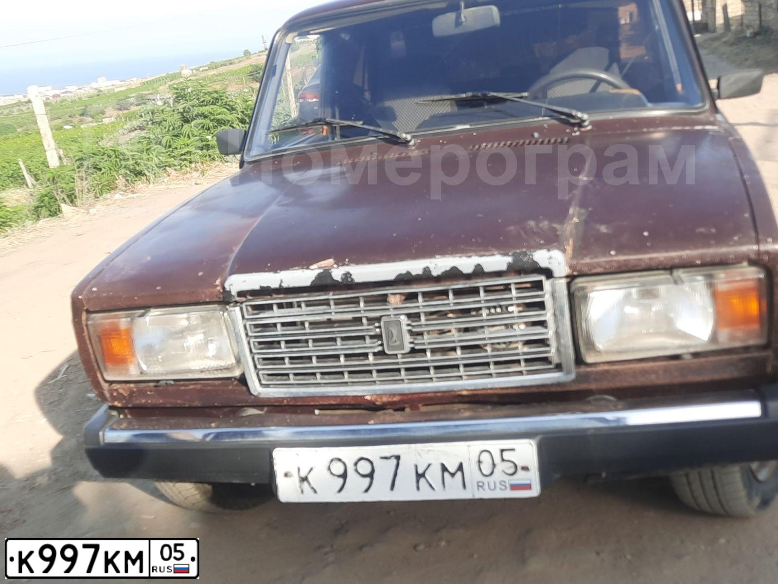 Фото автомобиля LADA 2107, 2008 — госномер К997КМ05. Цвет: ТЕМНО-ВИШНЕВЫЙ
