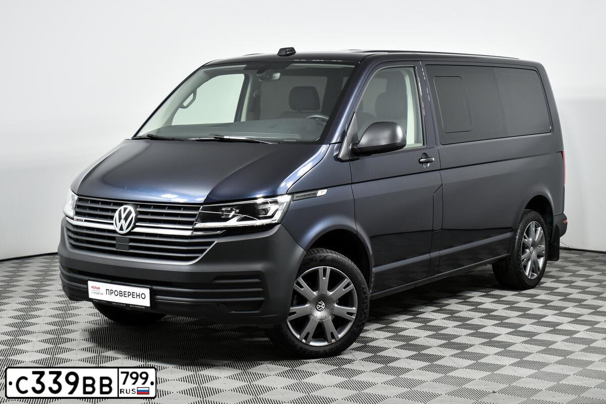 Фото автомобиля VOLKSWAGEN TRANSPORTER, 2021 — госномер С339ВВ799. Цвет: синий