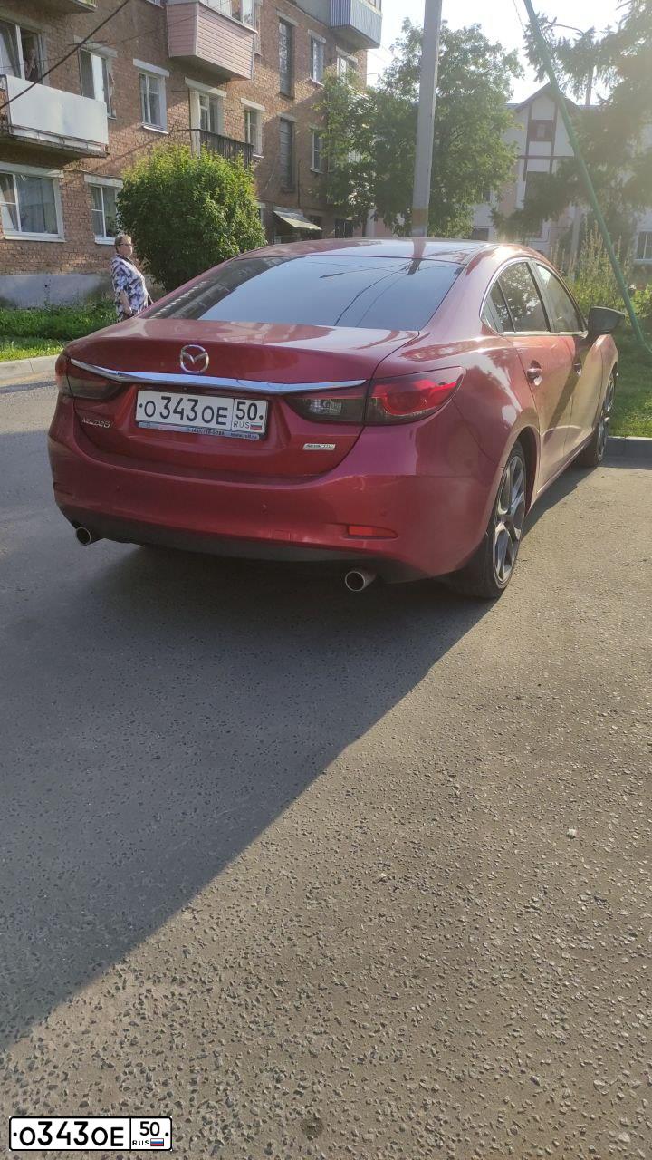 Фото автомобиля MAZDA 6, 2013 — госномер О343ОЕ50. Цвет: КРАСНЫЙ