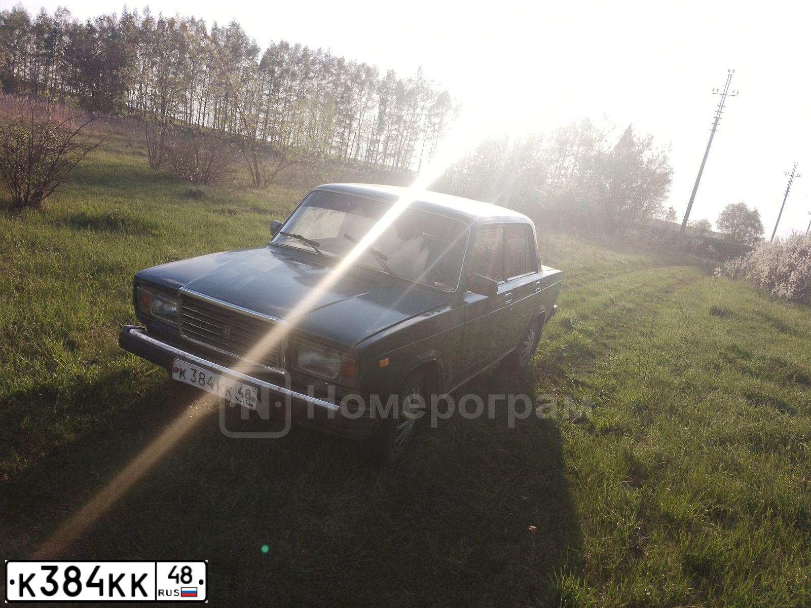 Фото автомобиля LADA 2107, 2004 — госномер К384КК48. Цвет: СИНЕ-ЗЕЛЕНЫЙ