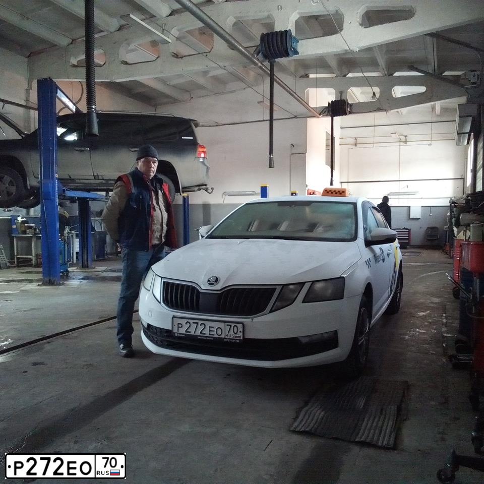 Фото автомобиля SKODA OCTAVIA, 2020 — госномер Р272ЕО70. Цвет: Белый
