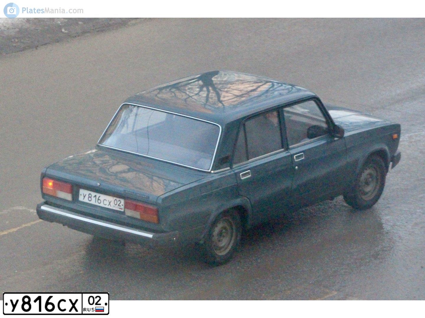 Фото автомобиля LADA 2107, 2003 — госномер У816СХ02. Цвет: сине-зеленый