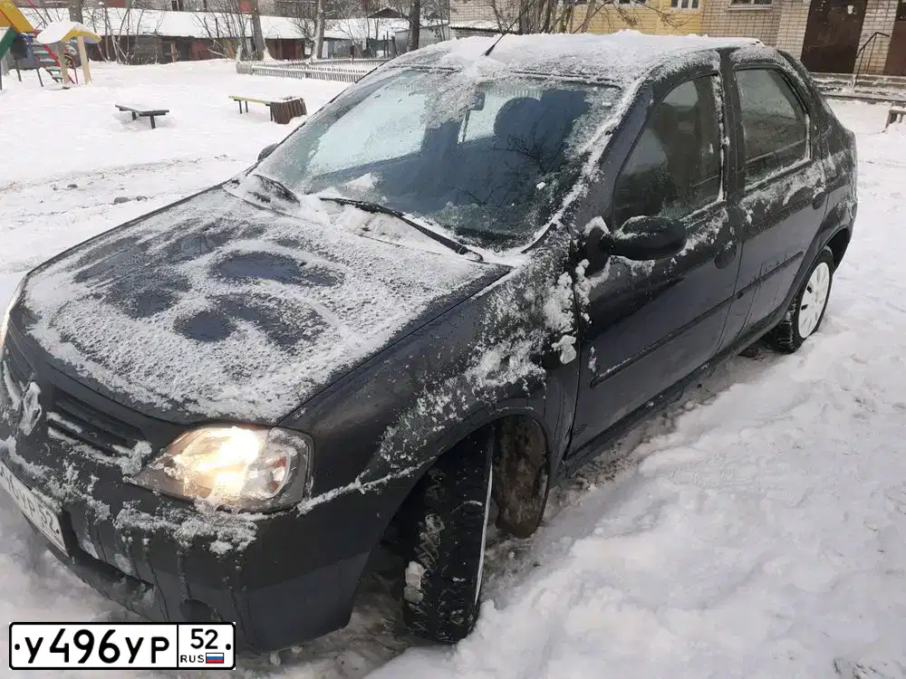 Фото автомобиля RENAULT LOGAN, 2008 — госномер У496УР52. Цвет: ТЕМНО-СЕРЫЙ
