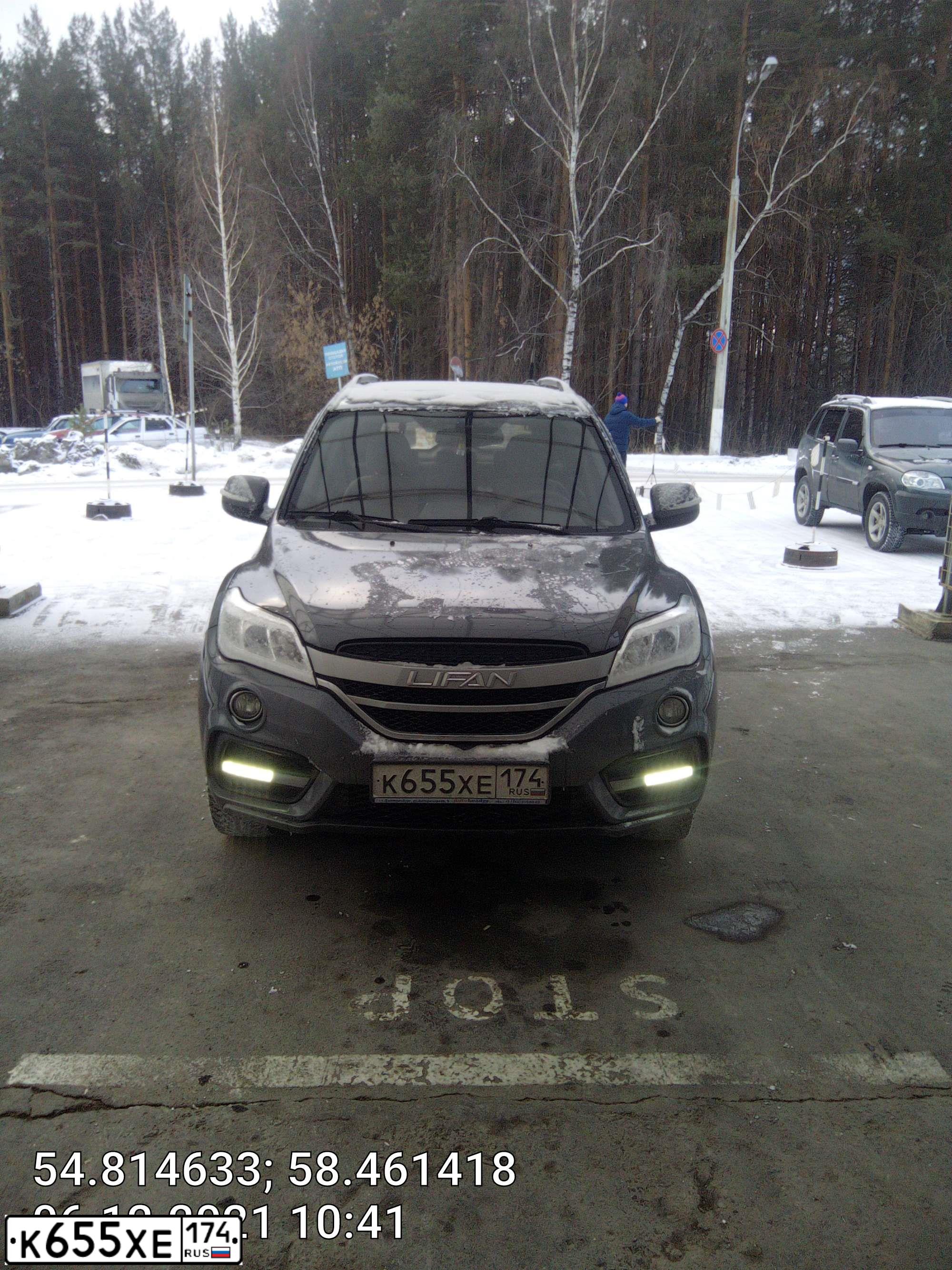 Фото автомобиля LIFAN X 60, 2017 — госномер К655ХЕ174. Цвет: СТАЛЬНОЙ (СЕРЫЙ)