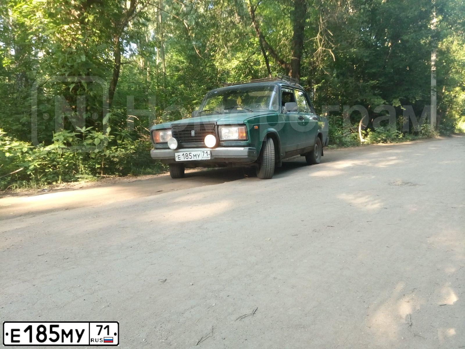 Фото автомобиля LADA 2107, 2005 — госномер Е185МУ71. Цвет: СИНЕ-ЗЕЛЕНЫЙ