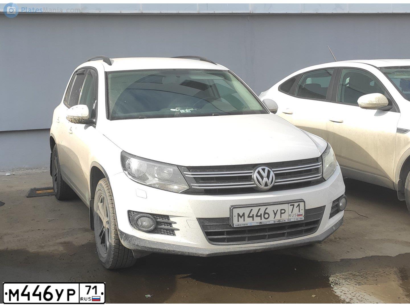 Фото автомобиля VOLKSWAGEN TIGUAN, 2012 — госномер М446УР71. Цвет: БЕЛЫЙ