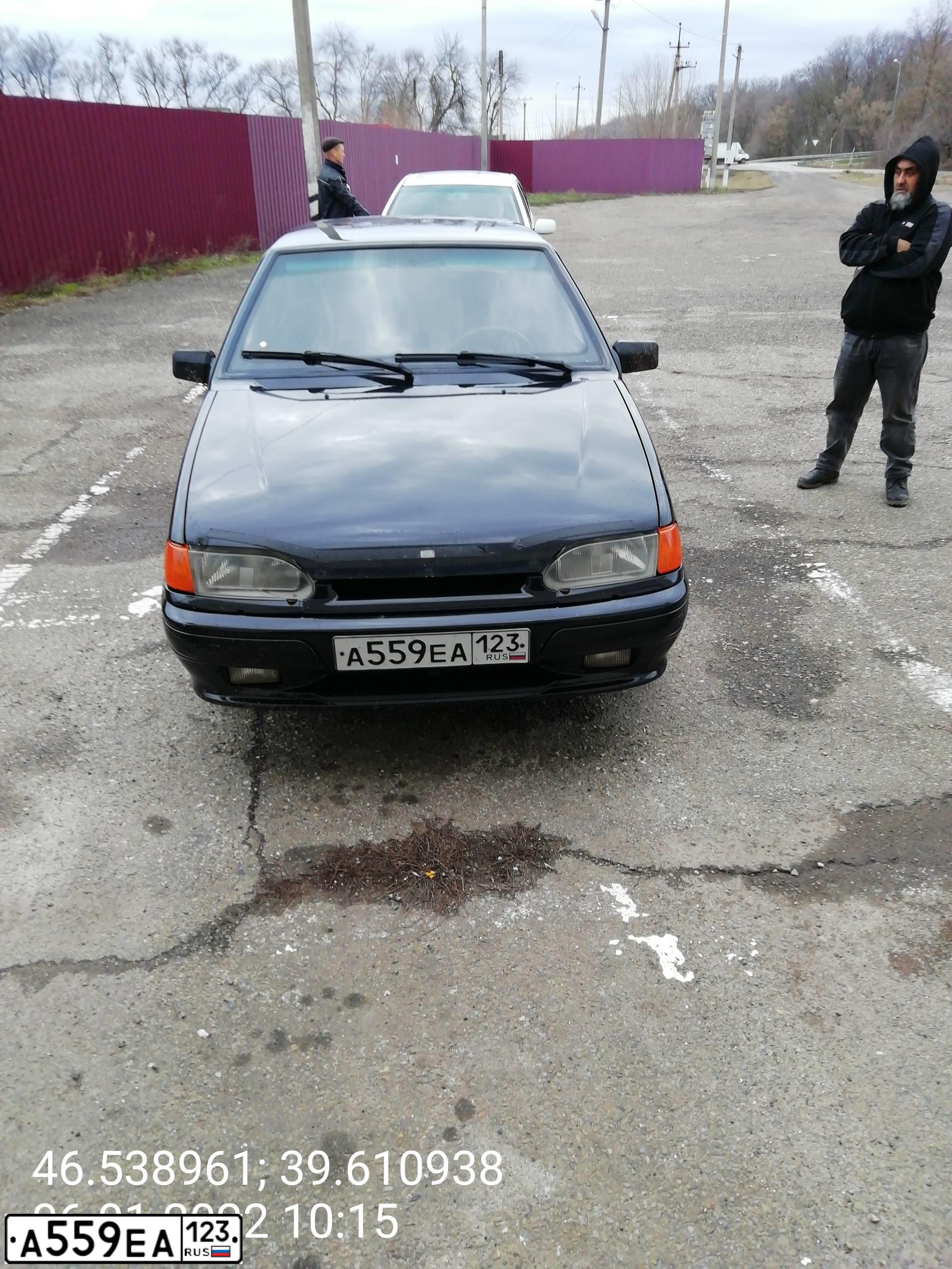 Фото автомобиля LADA 2114 SAMARA, 2011 — госномер А559ЕА123. Цвет: Сине-Черный
