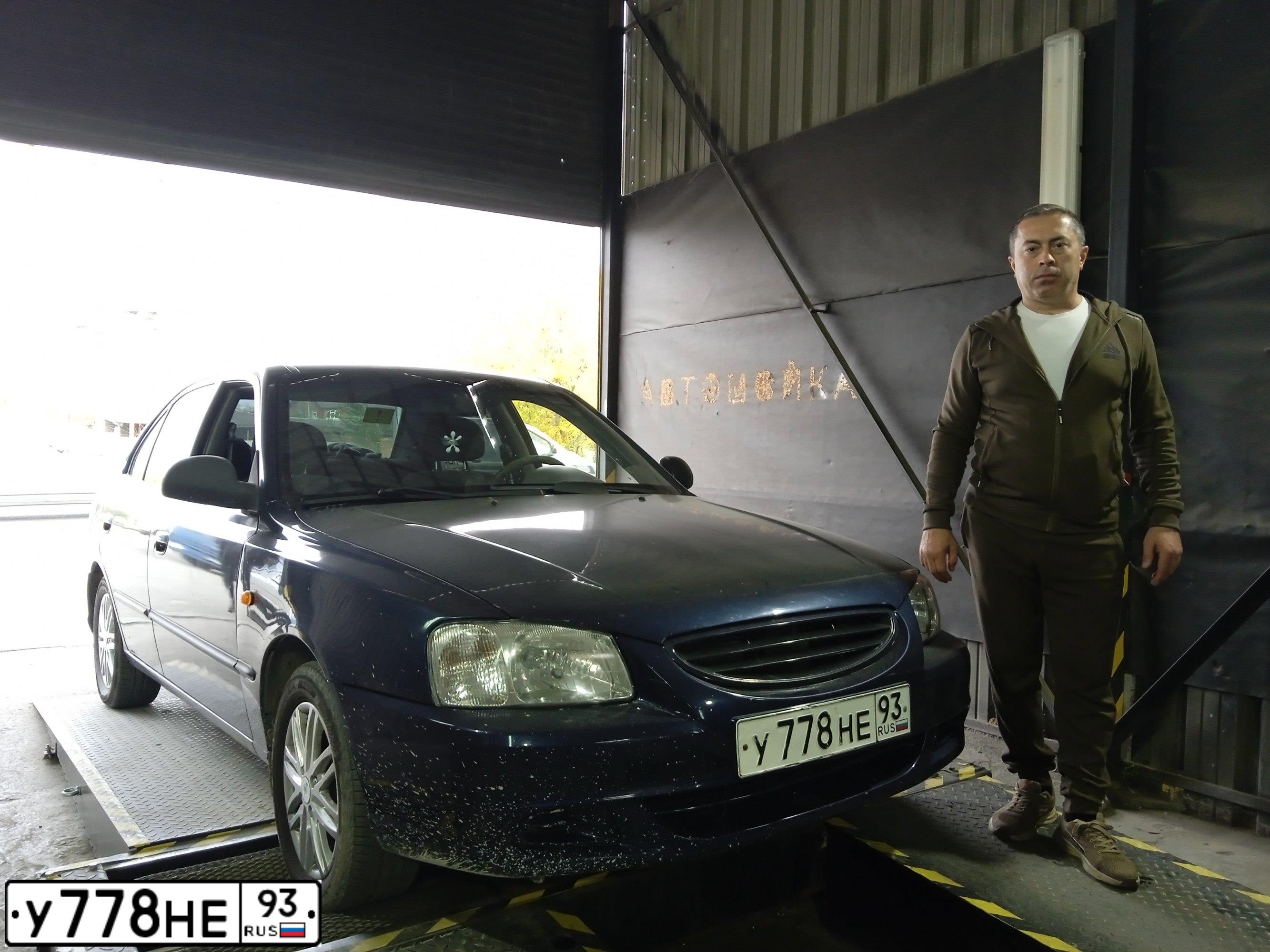 Фото автомобиля TAGAZ ACCENT, 2008 — госномер У778НЕ93. Цвет: синий