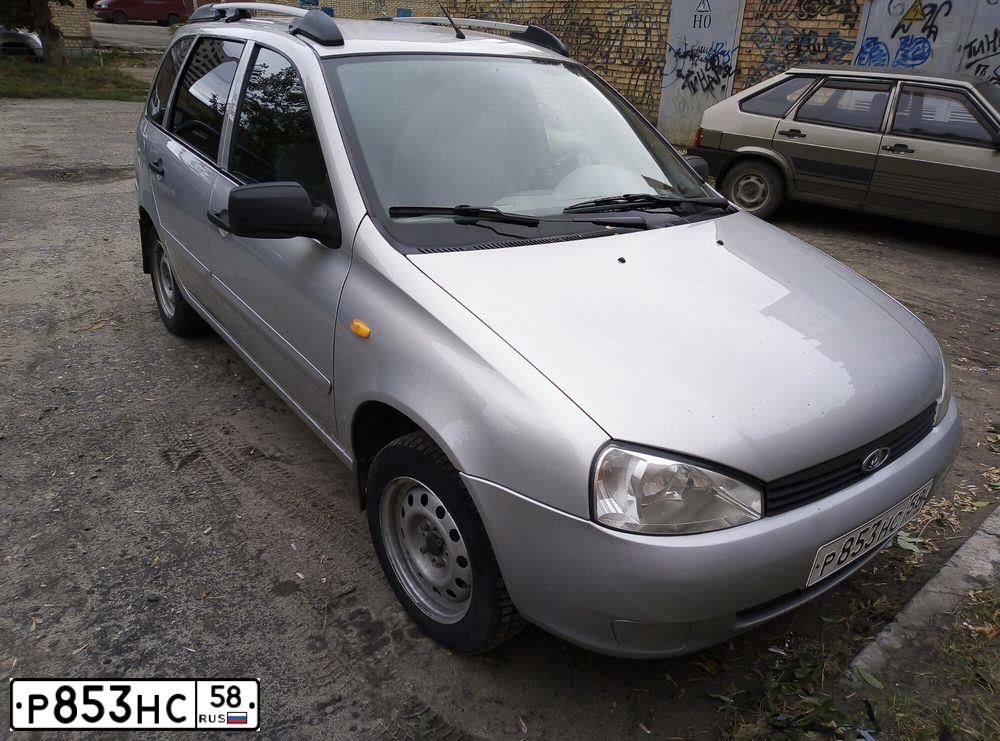 Фото автомобиля LADA 1117 KALINA, 2012 — госномер Р853НС58. Цвет: серебристый