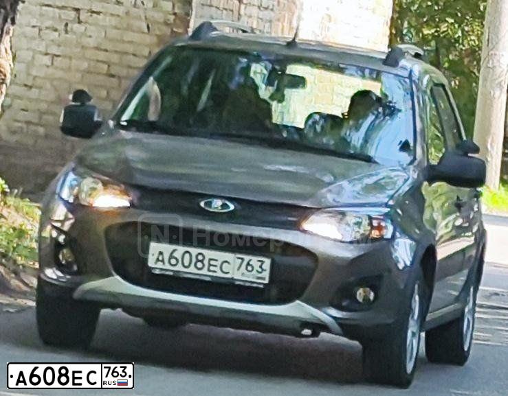 Фото автомобиля LADA 2194 KALINA, 2018 — госномер А608ЕС763. Цвет: Золотисто-коричневый