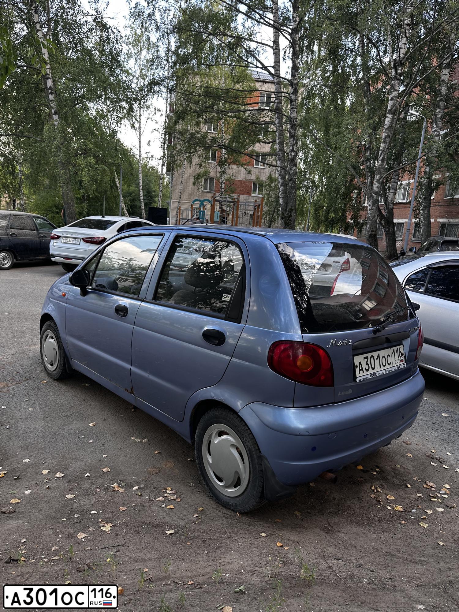 Фото автомобиля DAEWOO MATIZ, 2007 — госномер А301ОС116. Цвет: Перламутрово-голубой