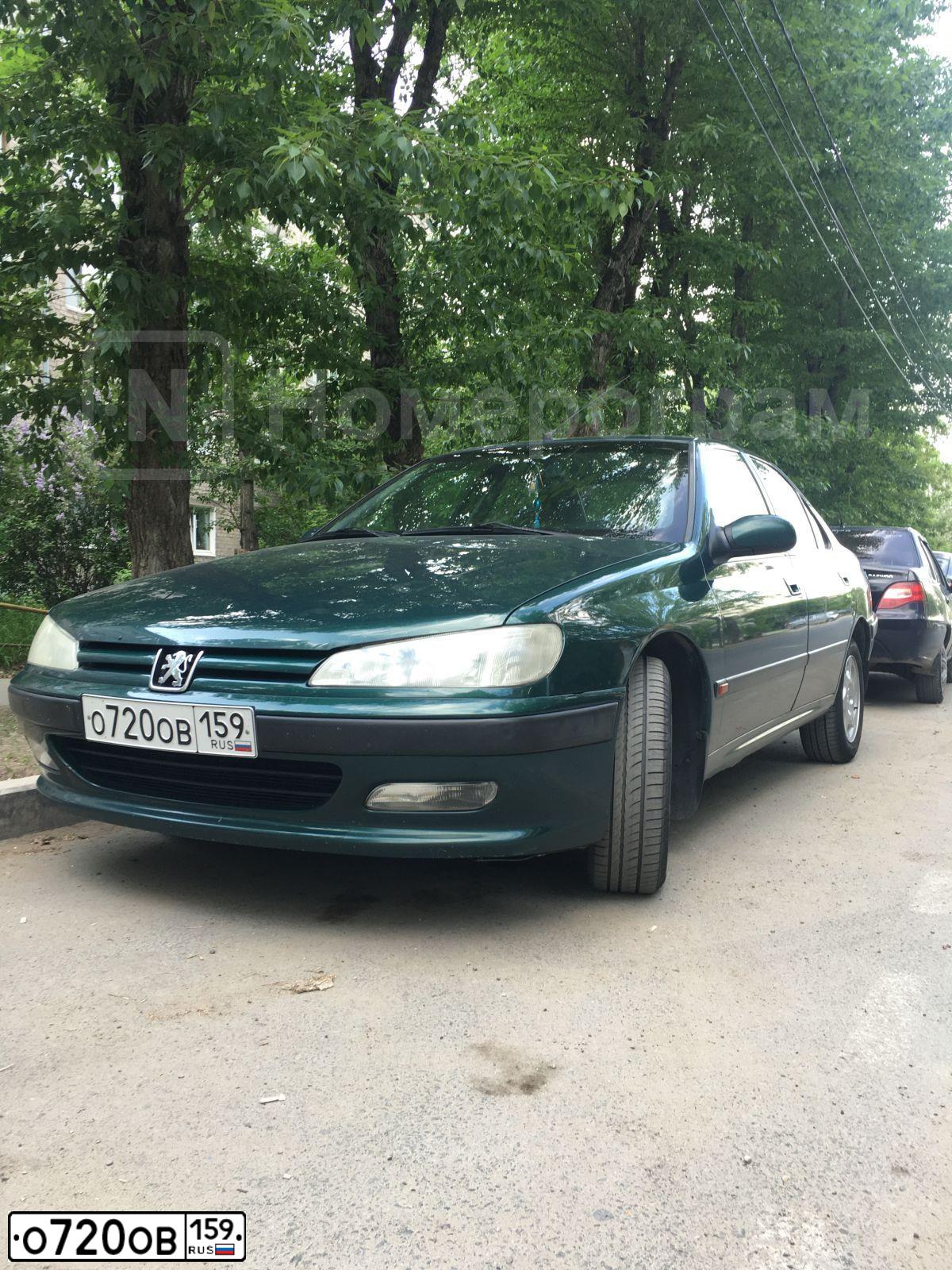 Фото автомобиля PEUGEOT 406, 1999 — госномер О720ОВ159. Цвет: ЗЕЛЕНЫЙ