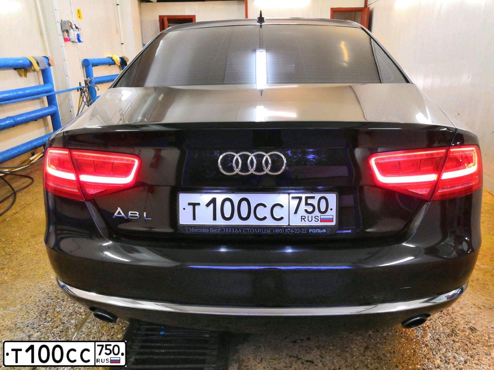 Фото автомобиля AUDI A8, 2011 — госномер Т100СС750. Цвет: ЧЕРНЫЙ