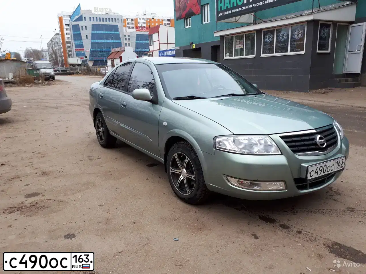 Фото автомобиля NISSAN ALMERA, 2007 — госномер С490ОС163. Цвет: СЕРО-ЗЕЛЕНЫЙ