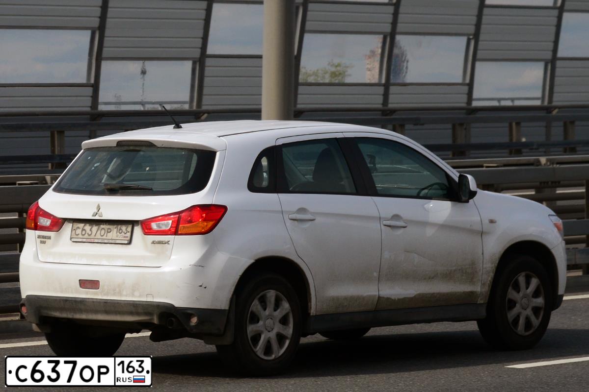 Фото автомобиля MITSUBISHI ASX, 2012 — госномер С637ОР163. Цвет: БЕЛЫЙ