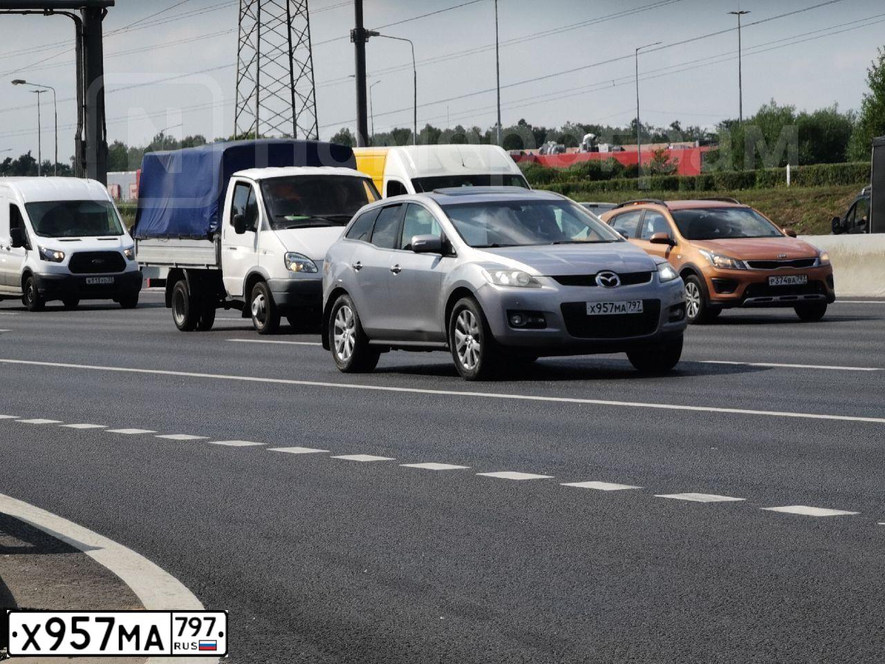 Фото автомобиля MAZDA CX-7, 2007 — госномер О436ОХ40. Цвет: СЕРЕБРИСТЫЙ