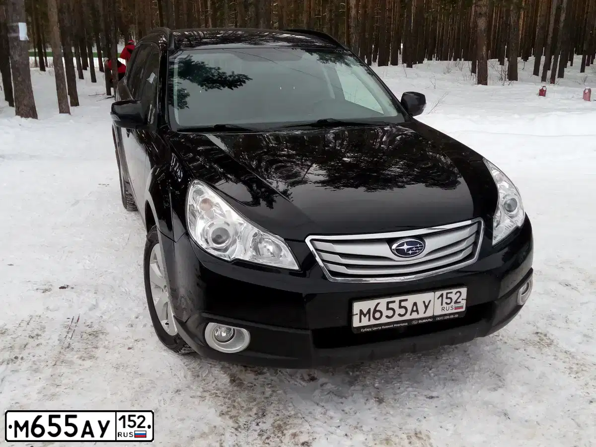 Фото автомобиля SUBARU OUTBACK, 2012 — госномер М655АУ152. Цвет: ЧЕРНЫЙ