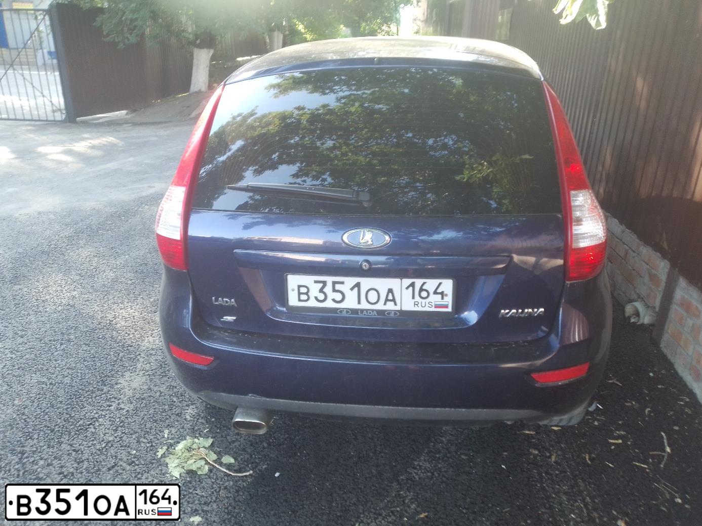 Фото автомобиля LADA 2192 KALINA, 2013 — госномер В351ОА164. Цвет: синий