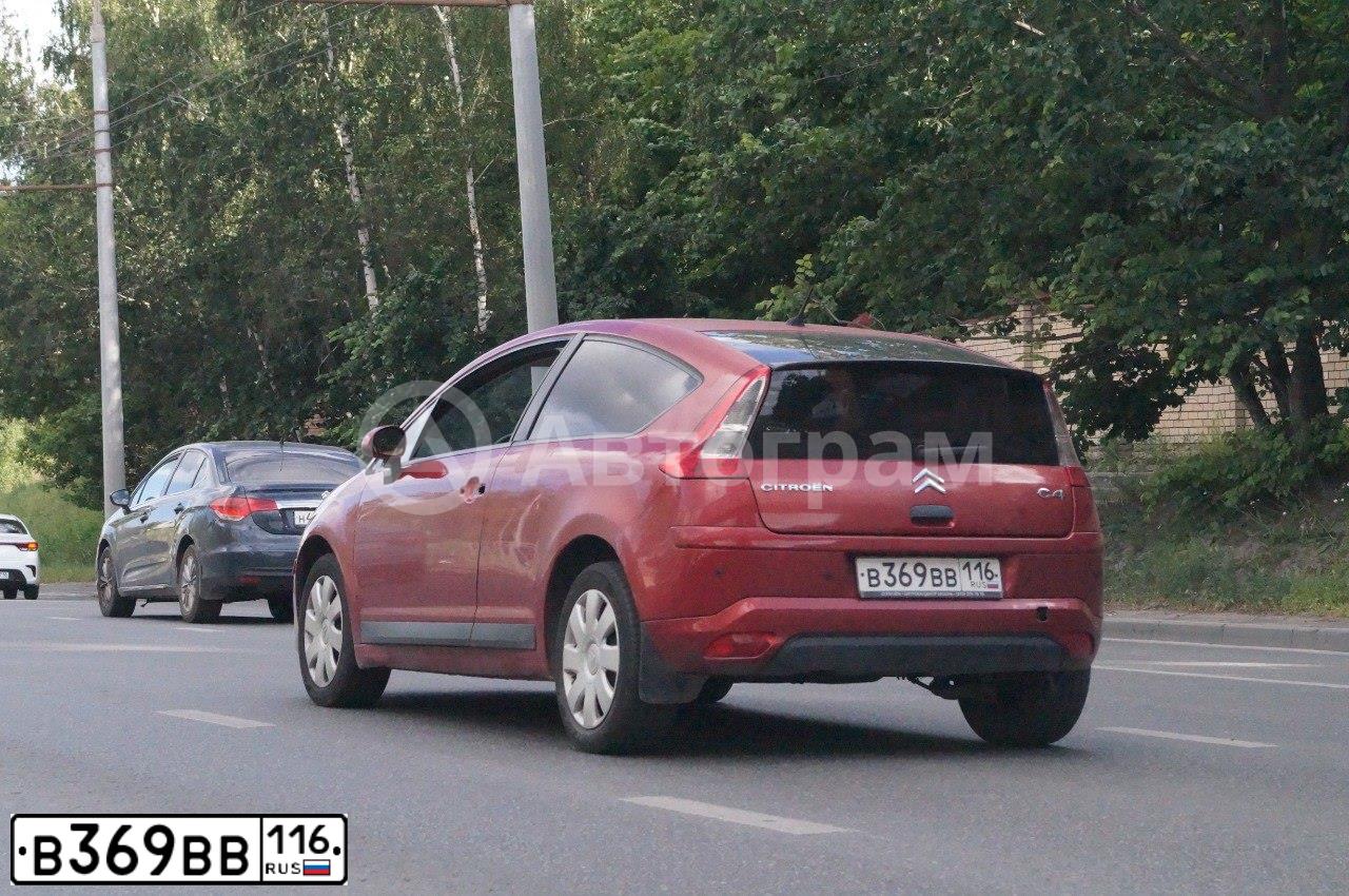 Фото автомобиля CITROEN C4, 2009 — госномер В369ВВ116. Цвет: Красный