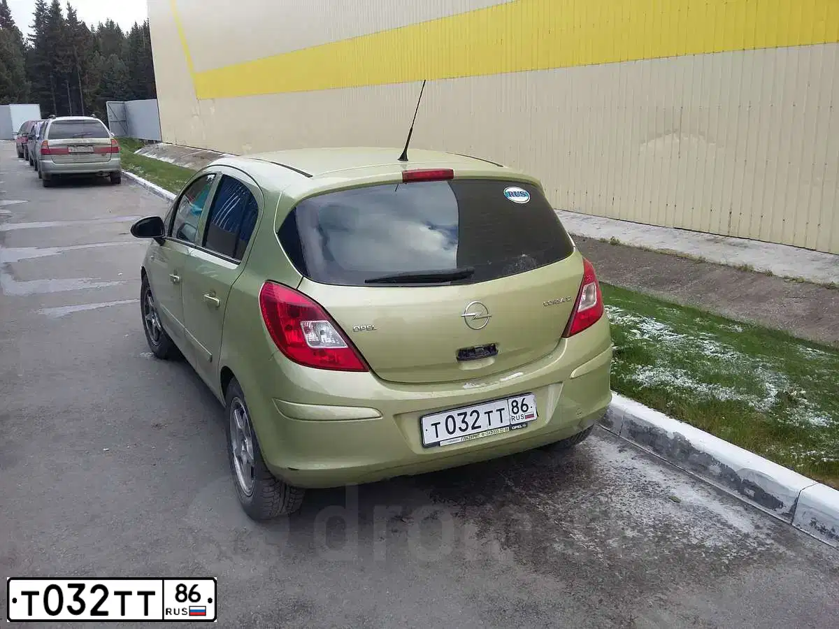 Фото автомобиля OPEL CORSA, 2007 — госномер Х626ЕУ72. Цвет: СВЕТЛО-ЗЕЛЕНЫЙ