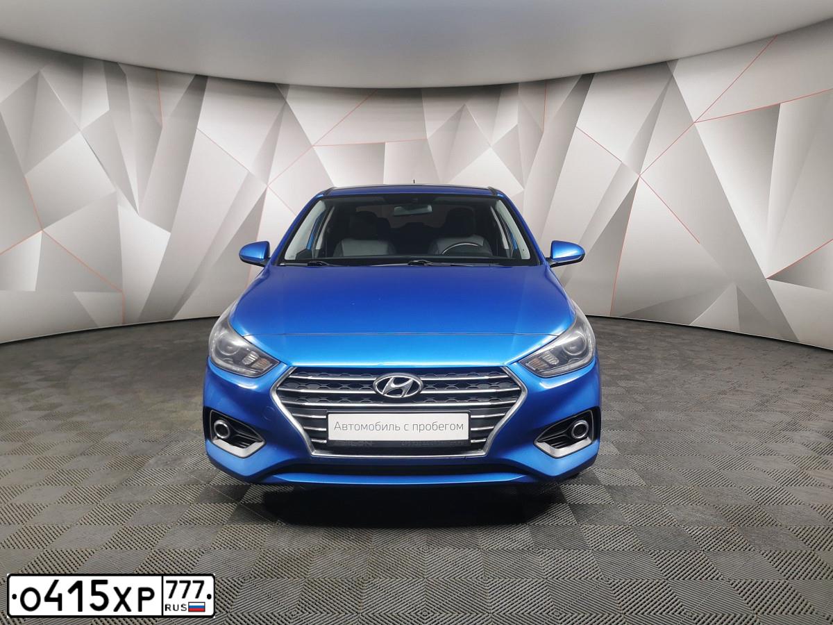 Фото автомобиля HYUNDAI SOLARIS, 2017 — госномер Е755АА550. Цвет: синий