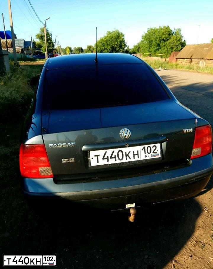 Фото автомобиля VOLKSWAGEN PASSAT, 1999 — госномер А848ВС702. Цвет: СЕРЫЙ